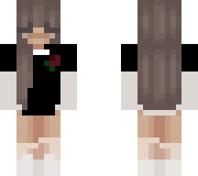 black dress w/ brown hair
