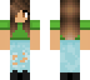casual green tee and ripped jeans recolor