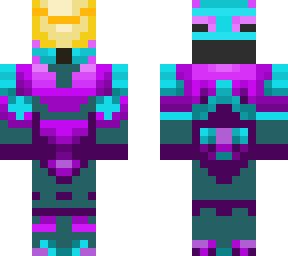 custom eva turquoise and purple mine craft skin
