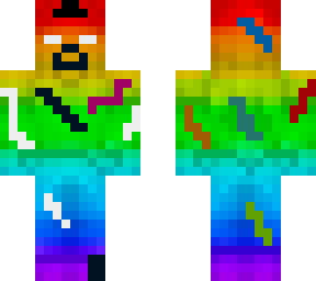 glitched rainbow steve