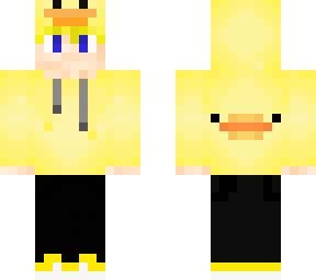 blonde boy in duck hoodie