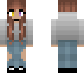 fliqqa's skin request - light gray hoodie - ripped jeans