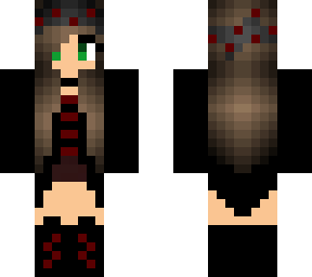 flower goth girl green eyes