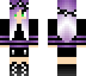 purple goth girl green eyes