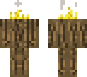 tronco con fuego