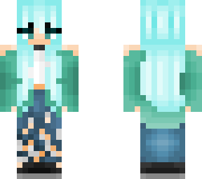 blue hair girl jeans fix