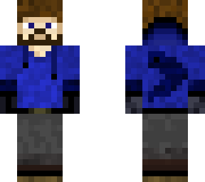 blue hoodie with creature on back