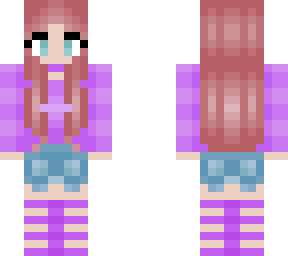 pastel redhead - pastel purple - jean shorts