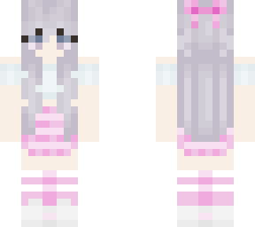 pink grey haired girl