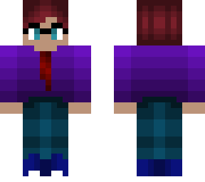 purple business shirt - glasses and tie