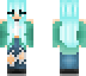 blue hair jeans girl fix 2