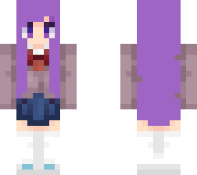 cute school girl with purple hair