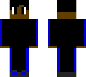 peter with black jumpsuit that has blue side stripes