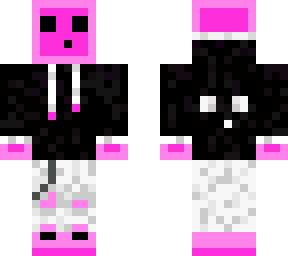 Pink Slime Black Hoodie Official Minecraft Skin