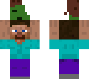 steve holding zombie
