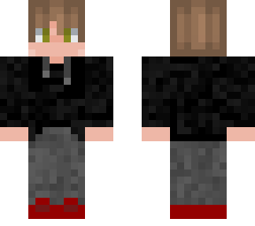 boy w/ black hoodie & red shoes
