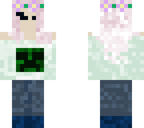 girl with pink hair and flower crown