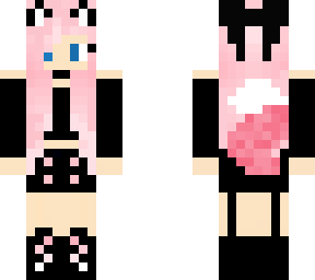 pink and black chibi wolf