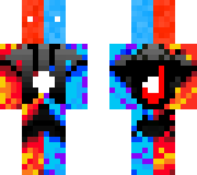 water and fire man whith a hole