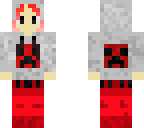 girl creeper hoodie (red)