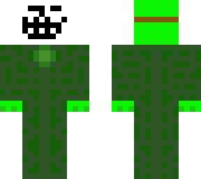 green alien from planet sikern 9 with troll mask