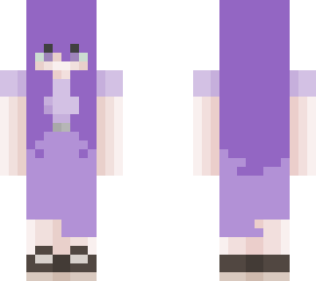 shy purple haired pastel girl