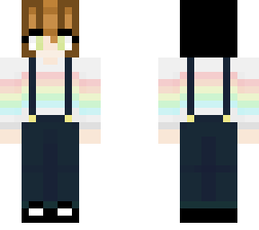 artsy girl in overalls