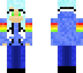 blue hared girl with hoodie