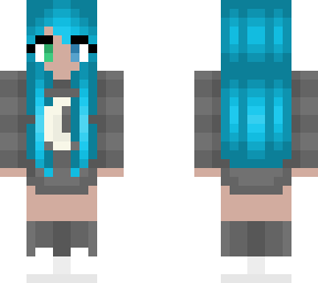 blue moon - gray moon outfit - blue hair