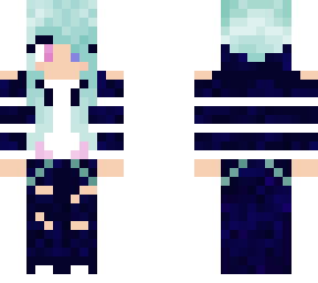 dark blue and pink girl skin