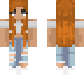 ginger girl ripped jeans and tube top