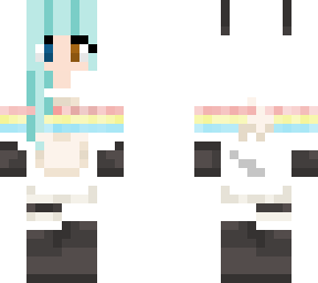 the cuddle club! (white) (rainbow stripe) (pastel blue hair)