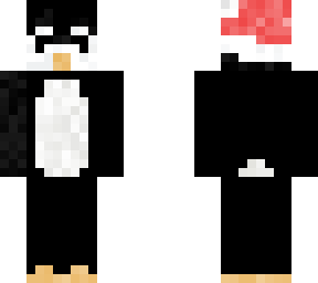 penguin with christmas hat 3d