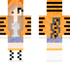 tiger girl with tiger hat with pink ears