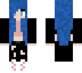 blue haired school girl