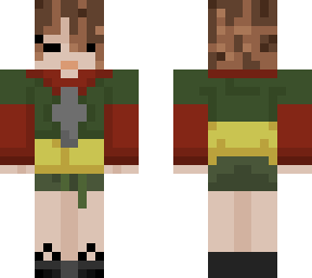 comfy day out gamergirl jacket green red yellow brown hair