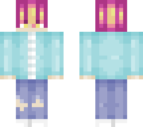 purple - yellow haired boy in blue jacket