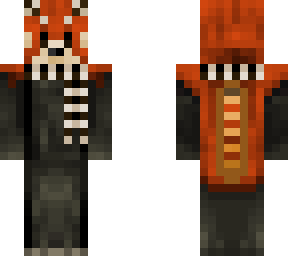 red panda with scarf and tail up