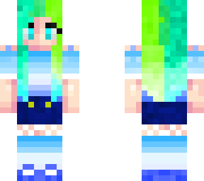 simple green haired being