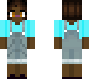 (black) blue shirt w- jean overalls