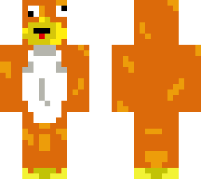 Orange Derp Chicken | Minecraft Skin
