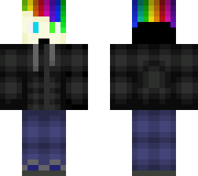 rainbow hair grey top boy