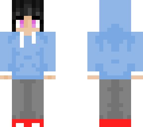 blue hoodie girl