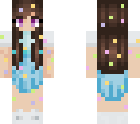 confetti with blue dress