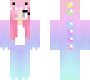 girl with rainbow onesie, pink hair!!