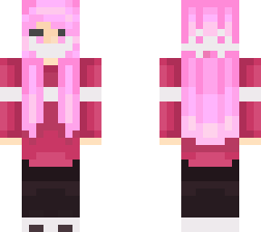 masked pink hair