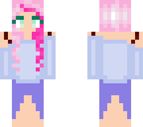 pink hair girl with sweater