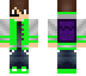 teen age boy green with a purple backpack and mic