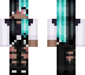 blue/black split hair e-girl