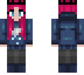 blue raining cloud hoodie - pink hair w/ crown